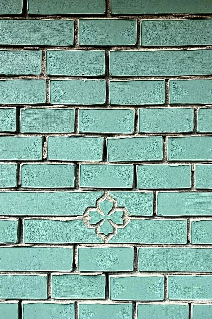 Artistic Masonry Patterns - 22 Sage Green Painted Brick House Ideas