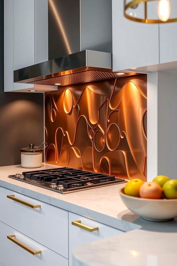 Artistic Metallic Accents - 22 Modern Kitchen Backsplash Ideas