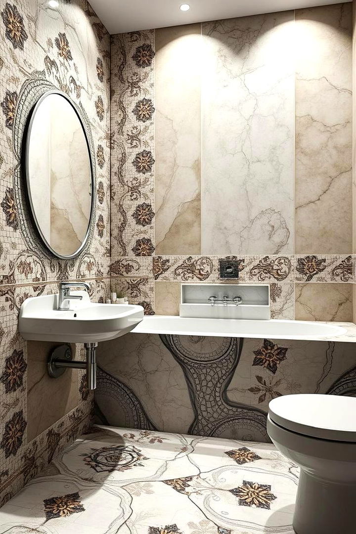 Artistic Mosaic Accents - 22 Large Bathroom Ideas