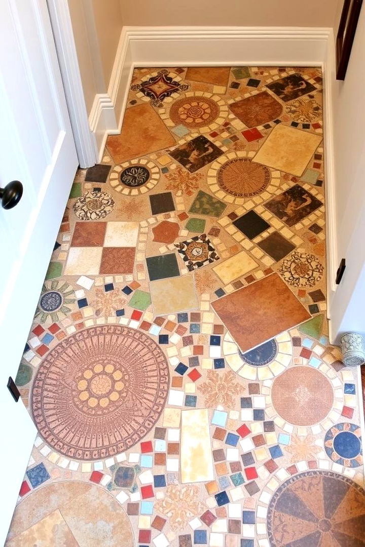 Artistic Mosaic Design - 22 Mudroom Floor Ideas