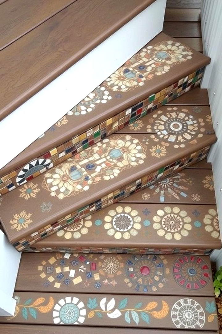 Artistic Mosaic Designs - 22 Deck Steps Ideas