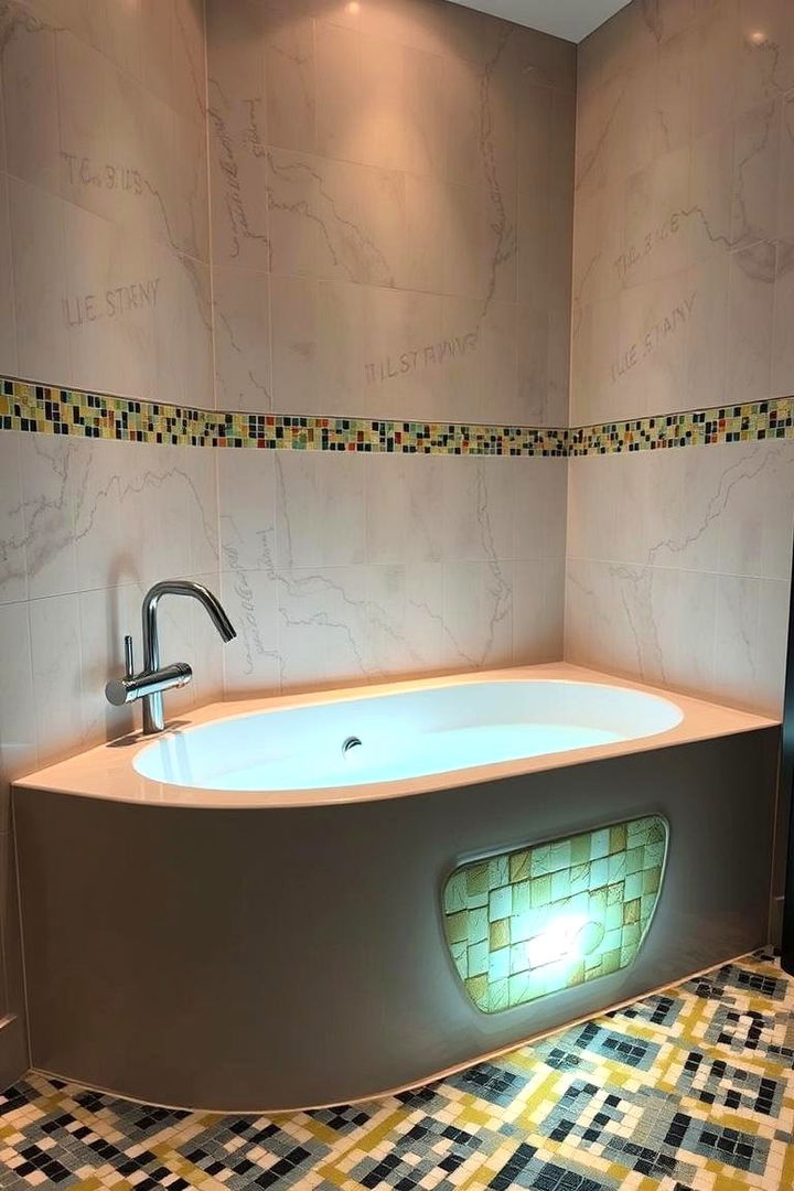 Artistic Mosaic Details - 22 Drop in Tub Ideas