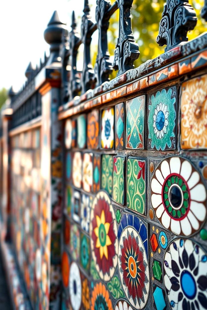 Artistic Mosaic Details - 22 Corner Fence Ideas