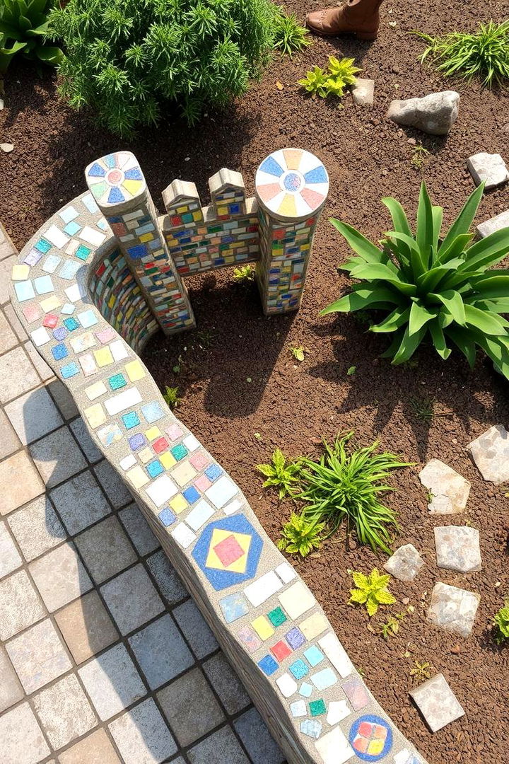 Artistic Mosaic Fence - 22 Backyard Fence Ideas