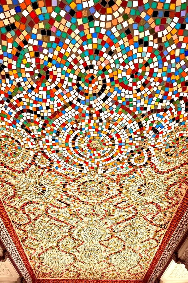 Artistic Mosaic Finishes - 22 Coffered Ceiling Ideas