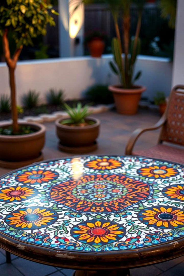 Artistic Mosaic Garden Table - 22 Garden Furniture Ideas