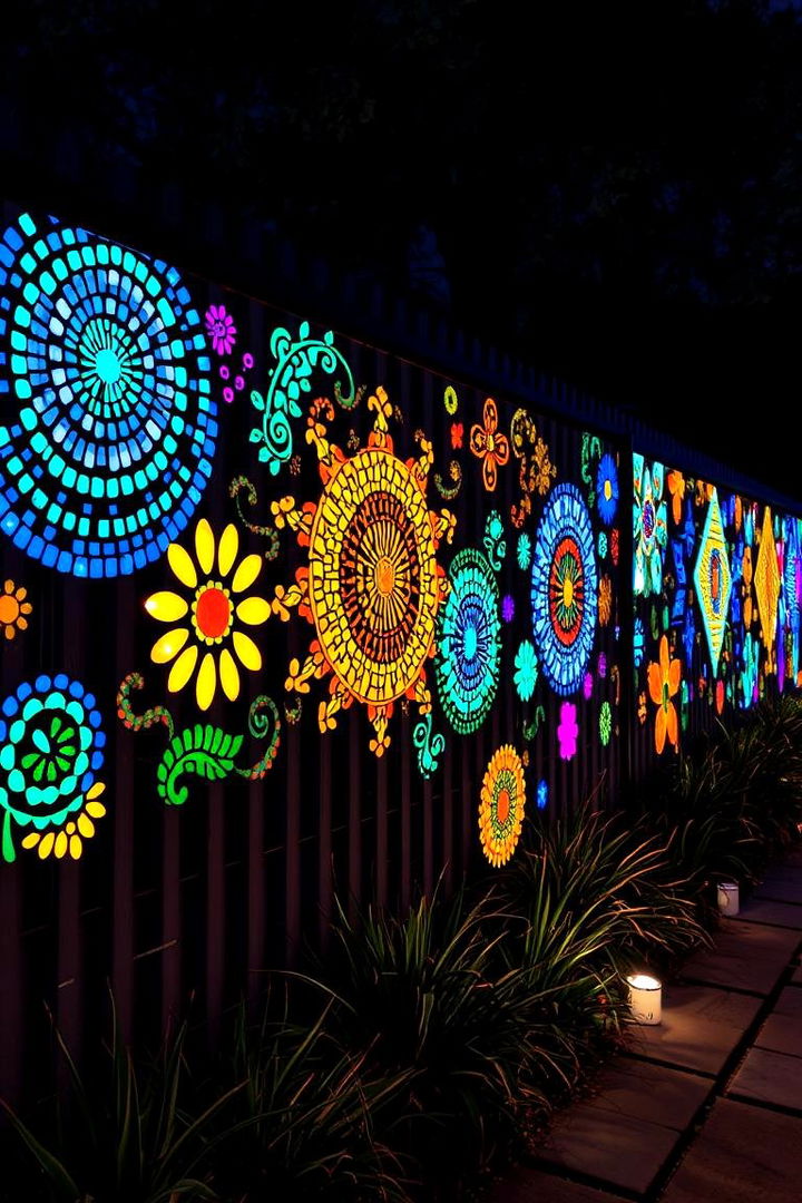 Artistic Mosaic Light Designs - 22 Fence Lighting Ideas