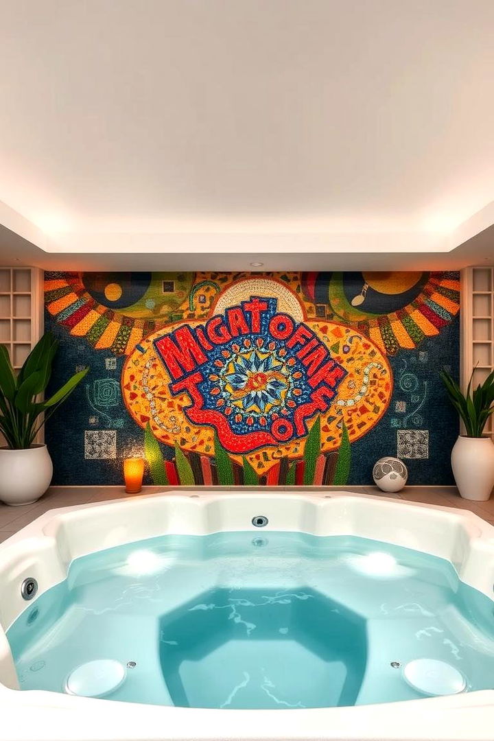 Artistic Mosaic Murals - 22 Hot Tub Decor Ideas