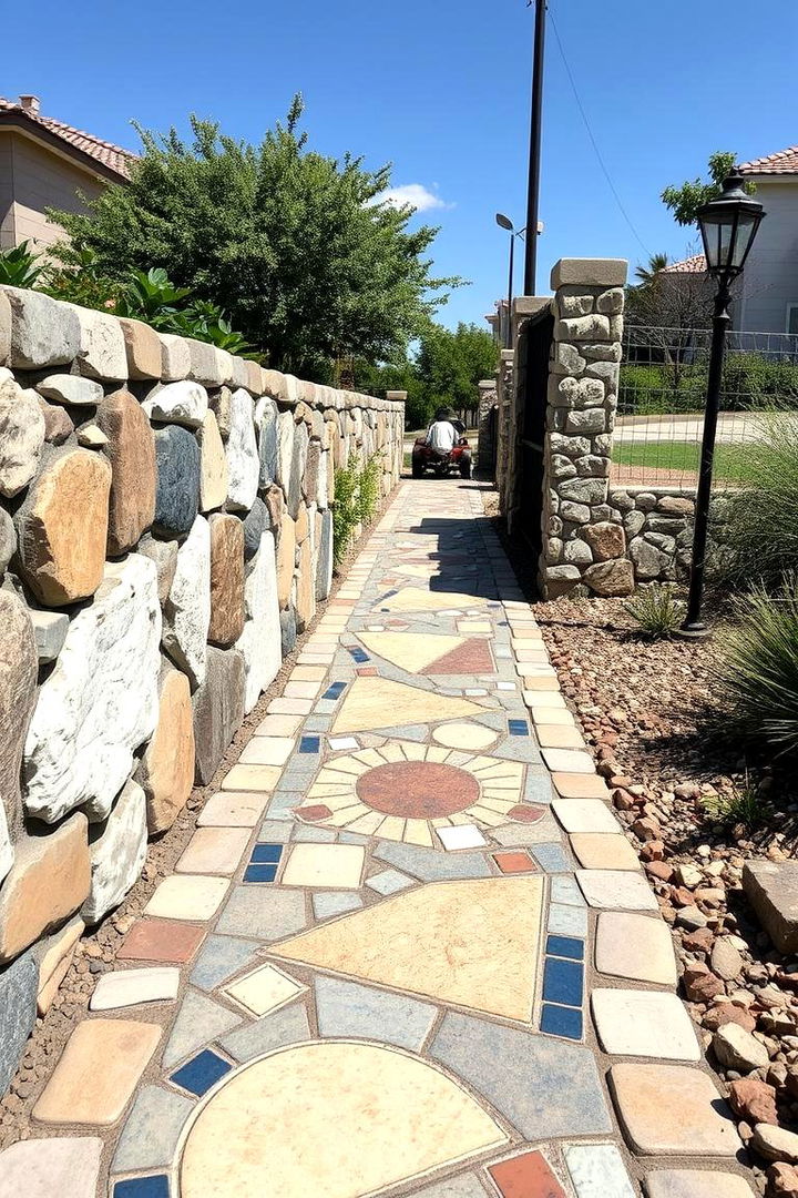 Artistic Mosaic Paths - 22 Mailbox Landscaping Ideas