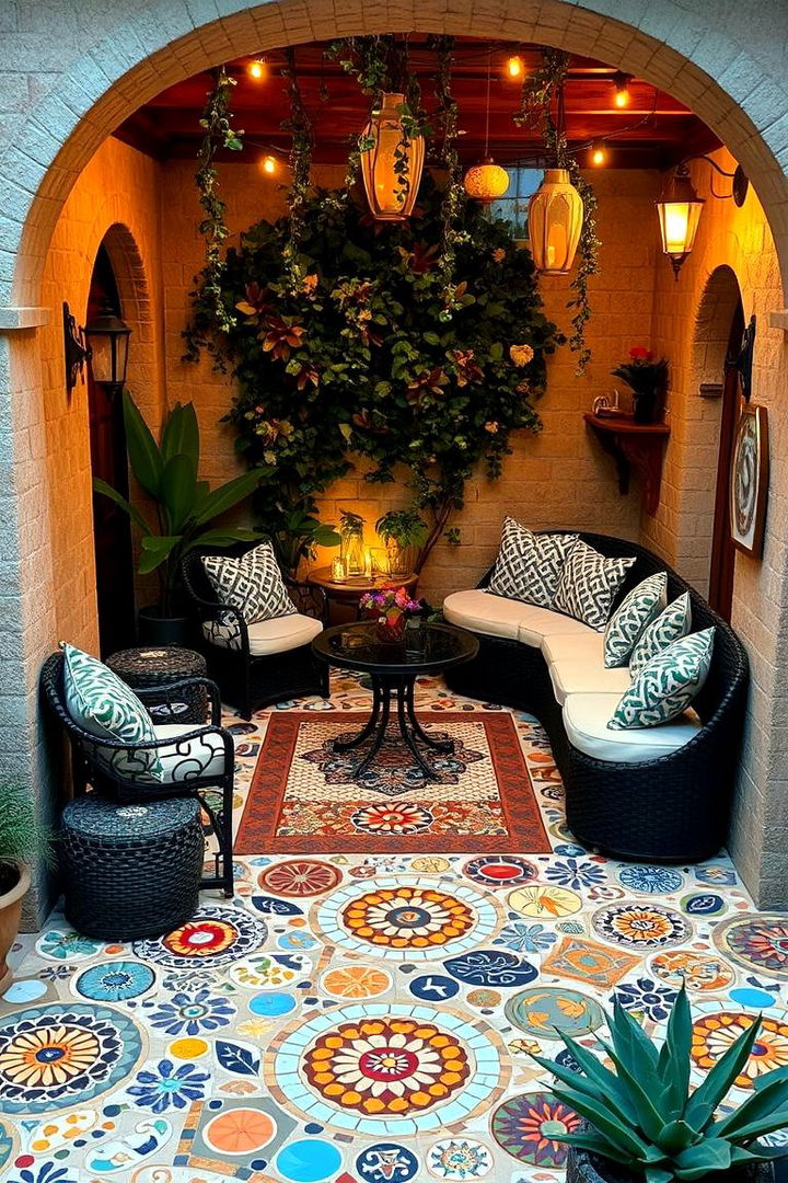 Artistic Mosaic Patio - 22 Outdoor Reading Nook Ideas