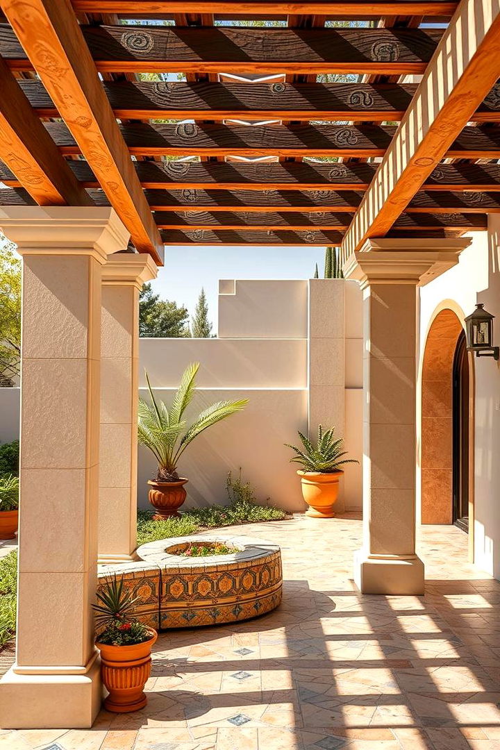 Artistic Mosaic Patterns - 22 Small Patio Pergola Ideas
