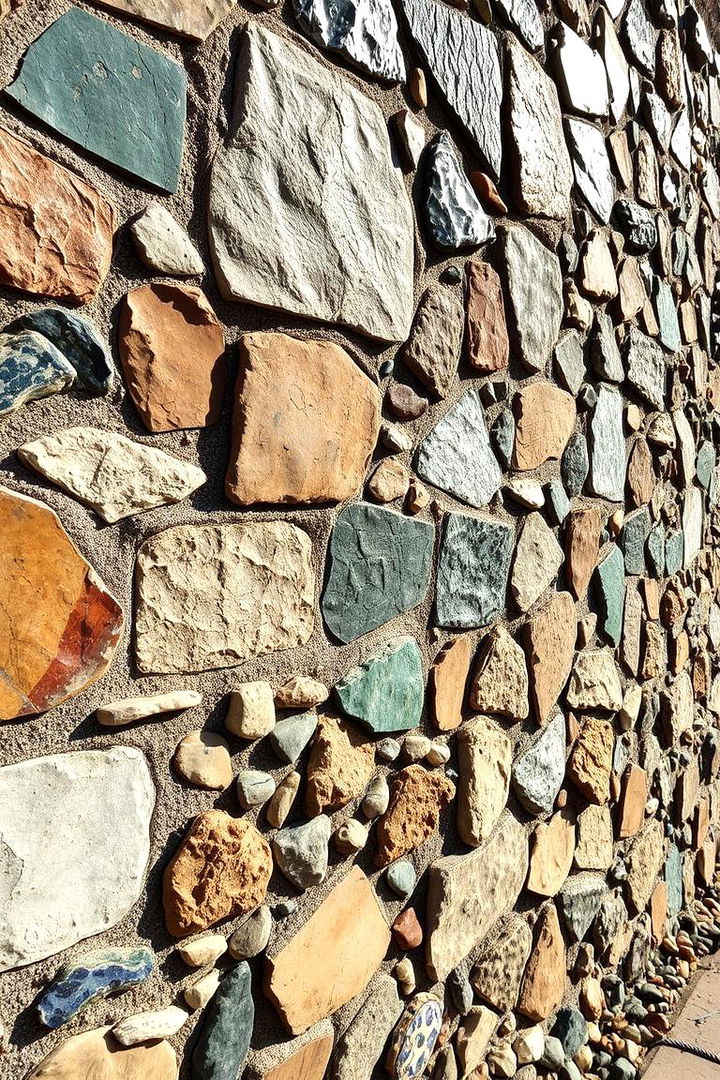 Artistic Mosaic Patterns - 22 Stone Wall Ideas