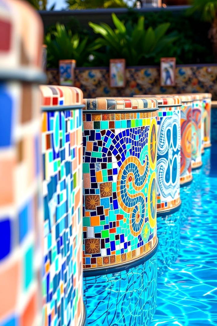 Artistic Mosaic Pool Fences - 22 Pool Fence Ideas