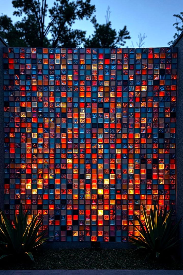 Artistic Mosaic Privacy Wall - 22 Privacy Patio Ideas