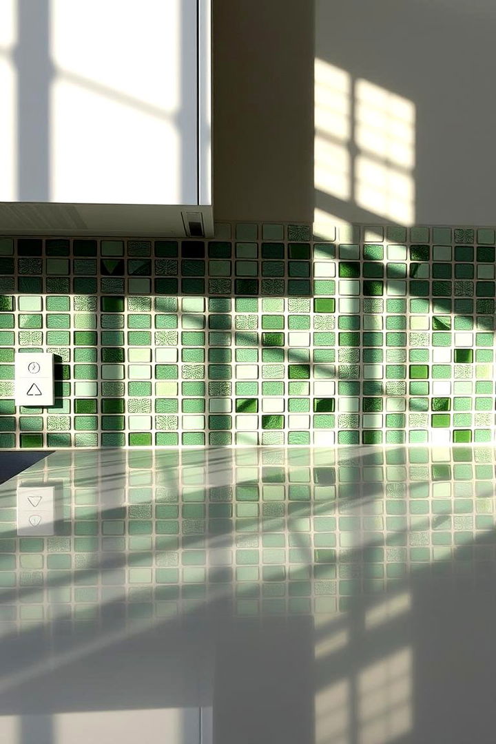 Artistic Mosaic Tile Backsplashes - 22 Forest Green Kitchen Ideas