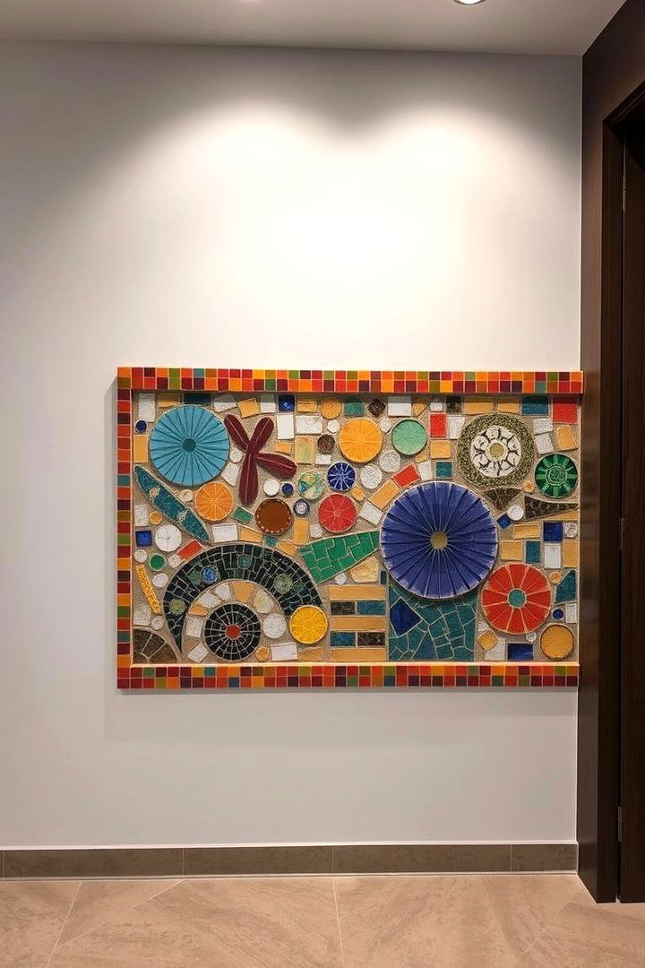Artistic Mosaic Tile Inlays - 22 Half Wall Paneling Ideas