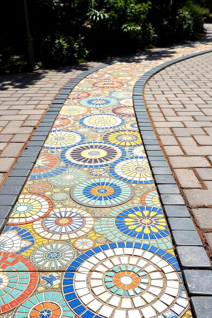 Artistic Mosaic Tile Pathway - 22 driveway entrance ideas