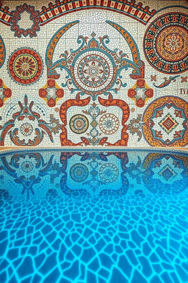 Artistic Mosaic Tiled Indoor Pool - 22 Indoor Pool Ideas