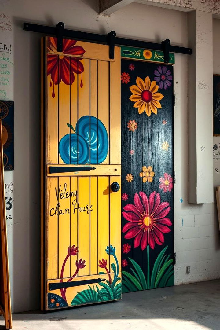 Artistic Mural Barn Doors - 22 Barn Door Ideas