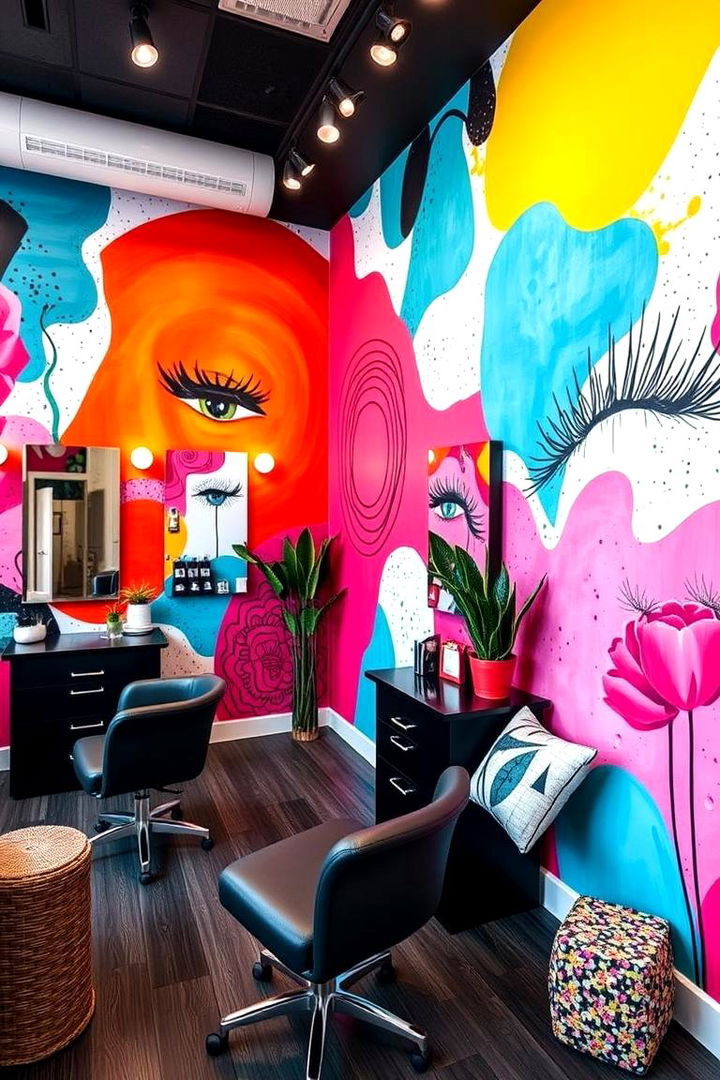 Artistic Mural Focus - 22 Lash Room Ideas