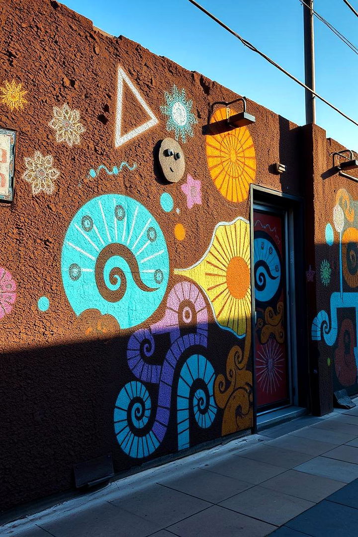 Artistic Mural and Textured Surfaces - 22 Chocolate Brown House Exterior Design Ideas