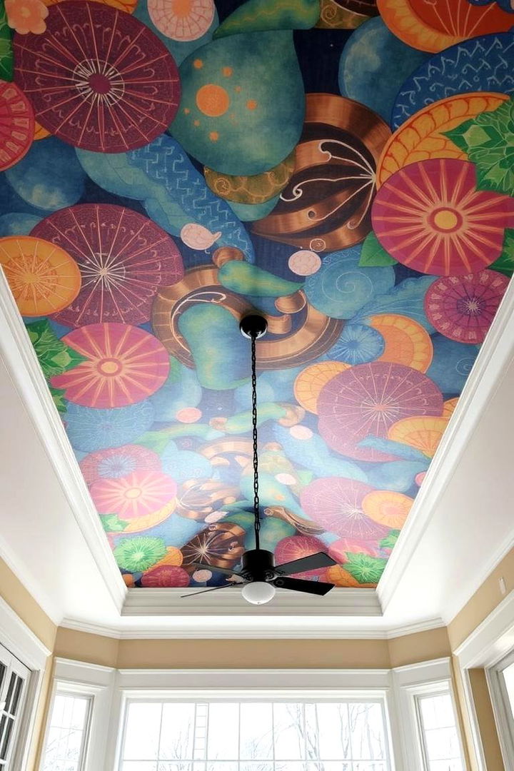 Artistic Murals Integration - 22 Sunroom Ceiling Ideas