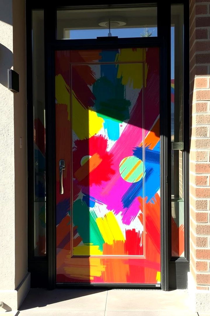 Artistic Murals on Glass - 22 Front Door Privacy Ideas