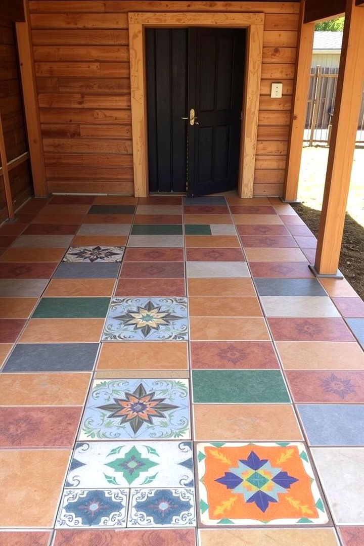 Artistic Outdoor Ceramic Tile Flooring - 22 Shed Floor Ideas