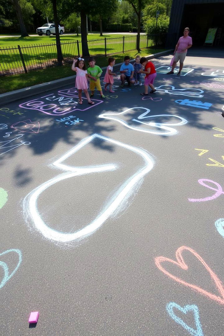Artistic Outdoor Chalk Area - 22 Backyard Playground Ideas