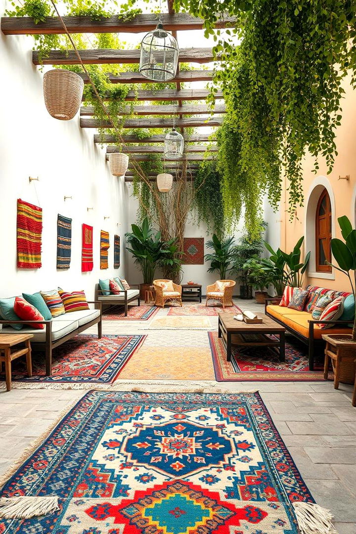 Artistic Outdoor Rugs - 22 Boho Garden Ideas