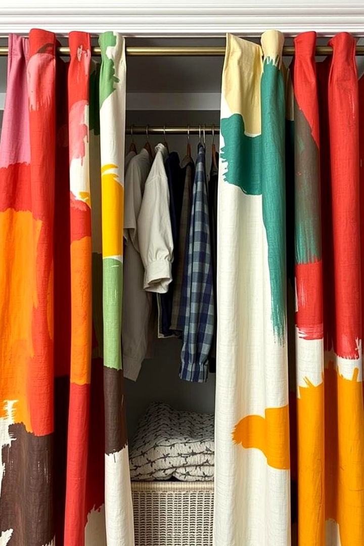 Artistic Painted Fabrics - 22 closet curtain ideas