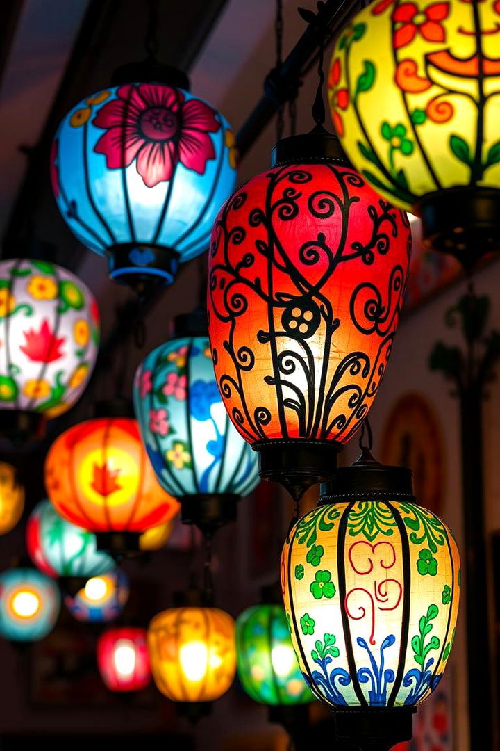 Artistic Painted Lantern Decor - 22 Lantern Decor Ideas