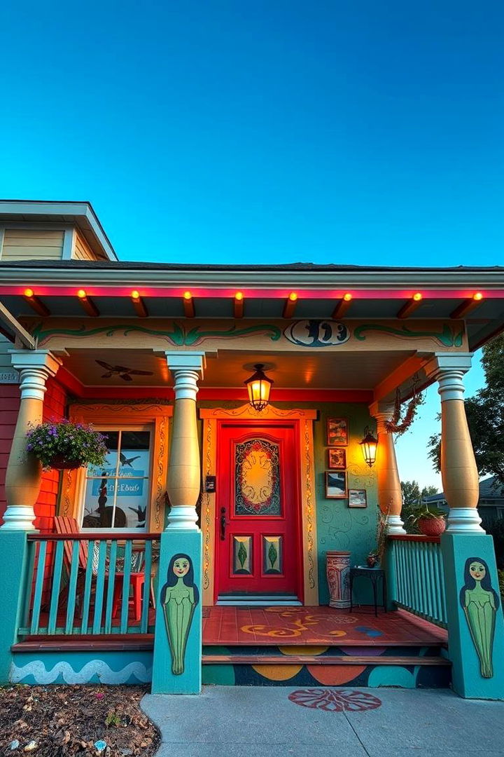 Artistic Painted Porch Ideas - 22 Covered Porch Ideas