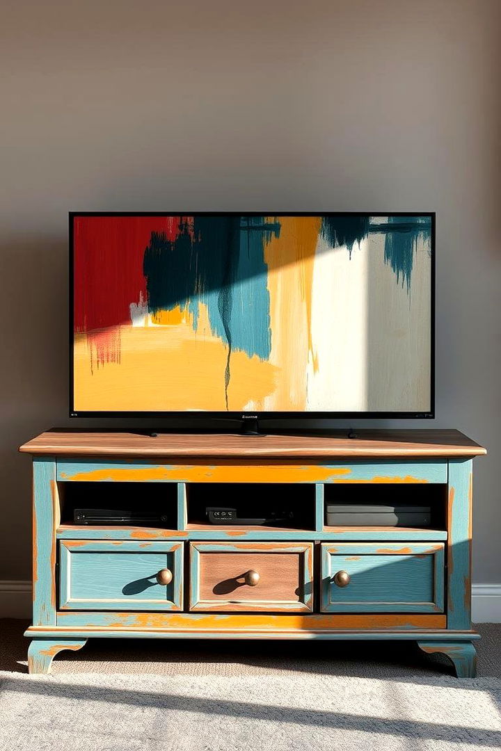 Artistic Painted TV Stand - 22 Tv Stand Ideas