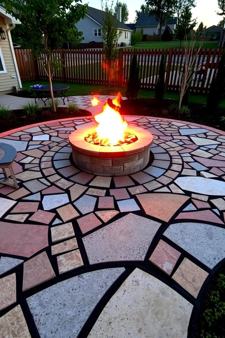 Artistic Paver Installations - 22 Concrete Paver Patio Fire Pit Ideas