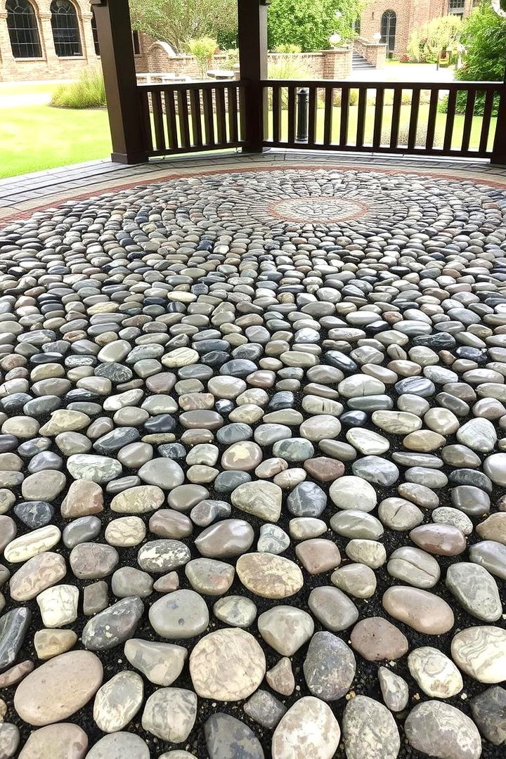 Artistic Pebble Paver - 22 Gazebo Floor Ideas