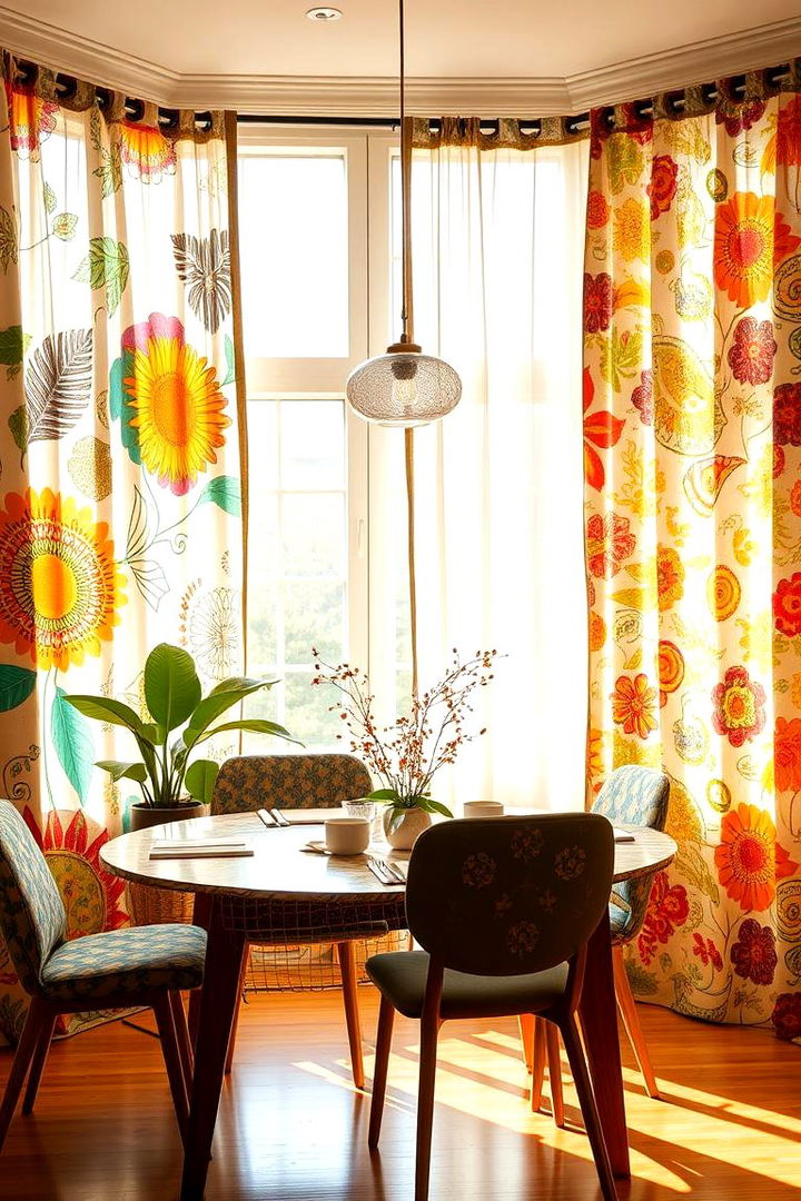 Artistic Printed Curtains - 22 Dining Room Window Treatments