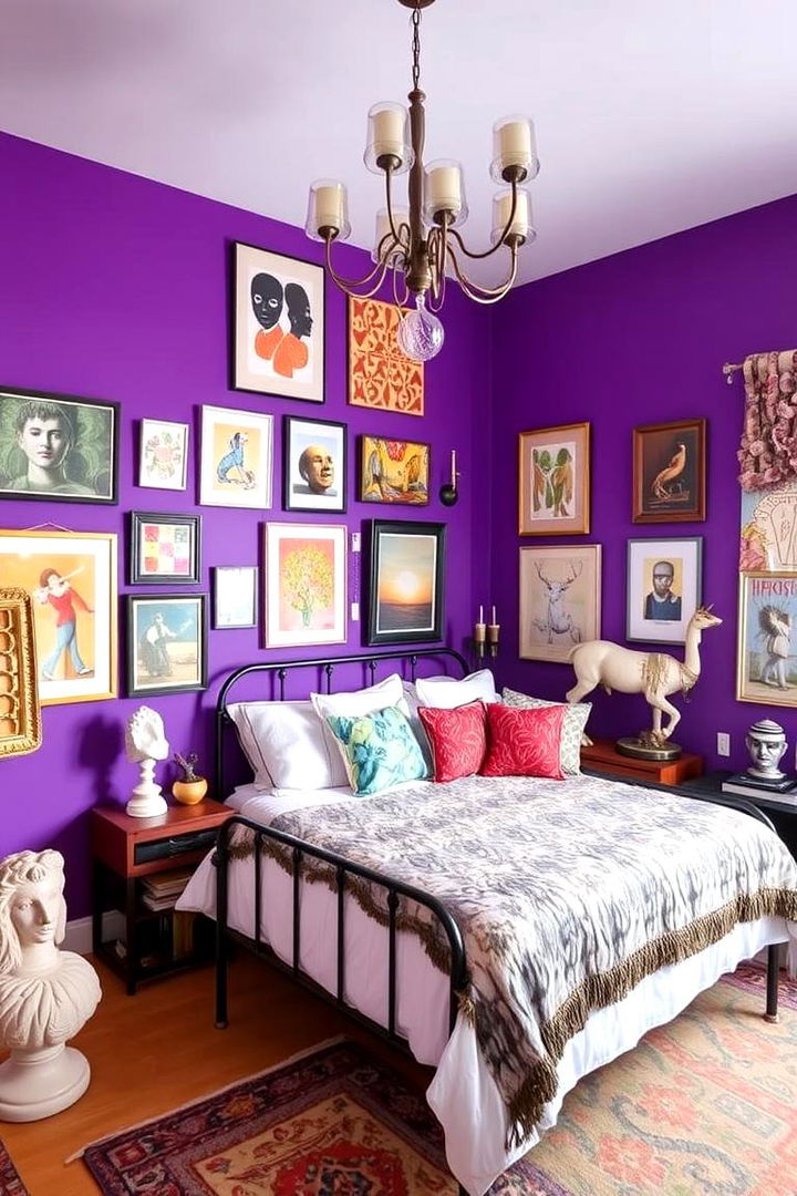 Artistic Purple Gallery - 22 Purple Bedroom Ideas