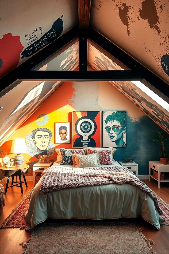Artistic Retreat Space - 22 Attic Bedroom Ideas