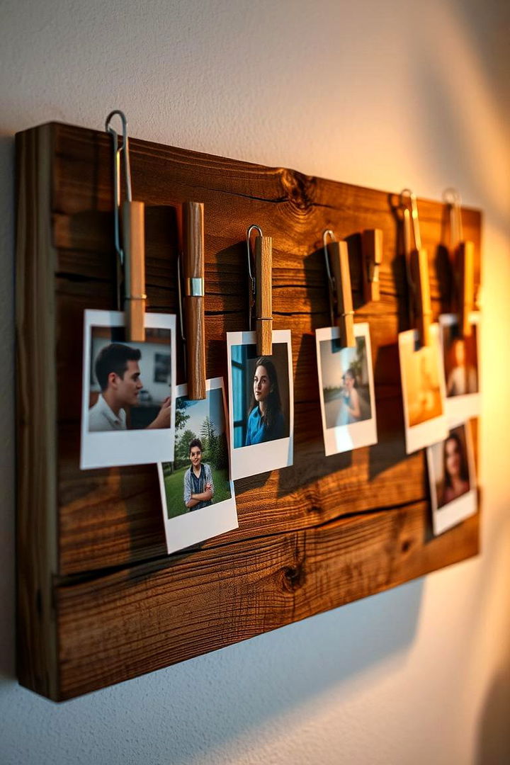 Artistic Rustic Clip Display - 22 Photo Display Ideas