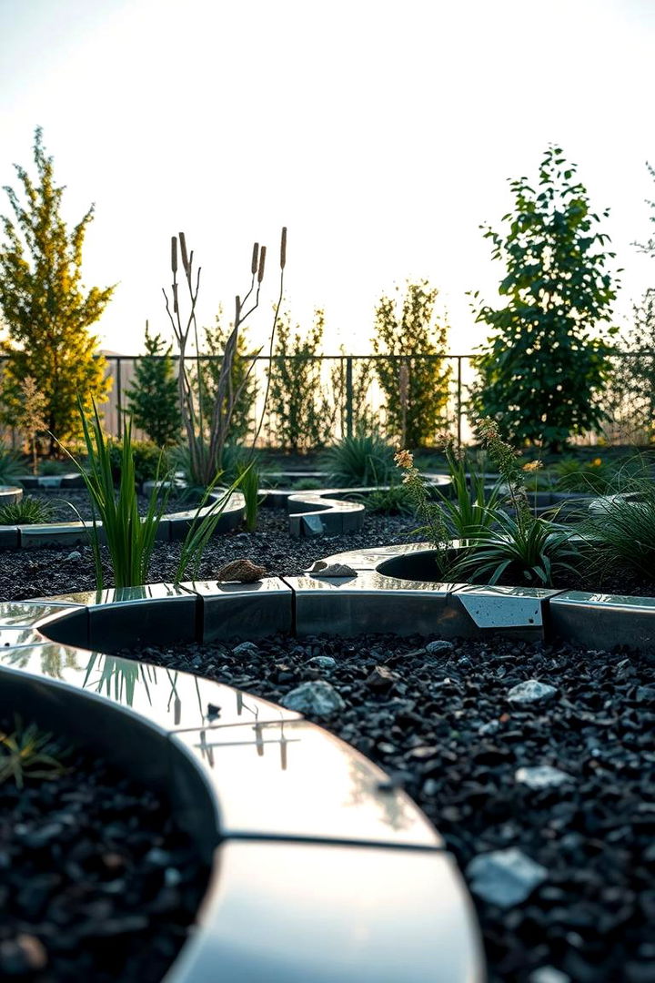 Artistic Scrap Metal Garden Edging - 22 Recycled Garden Edging Ideas