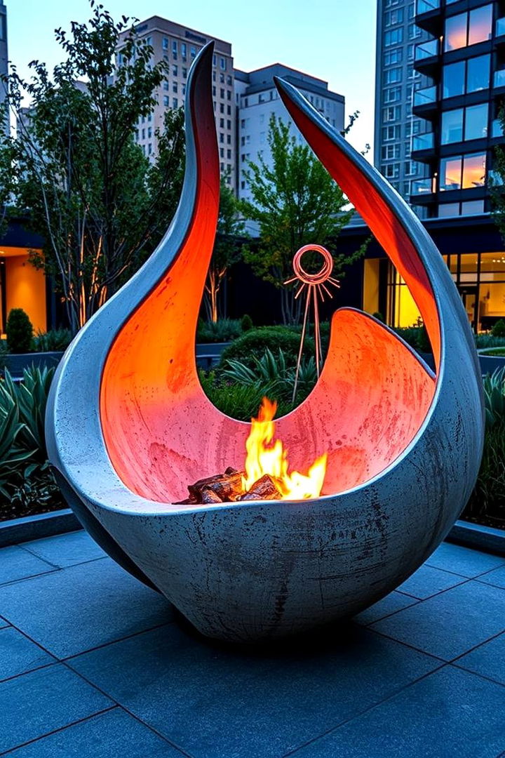 Artistic Sculptural Fire Pit - 22 Fire Pit Ideas