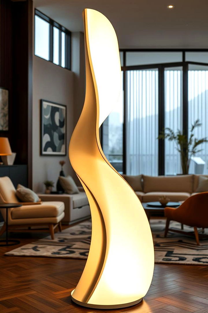 Artistic Sculptural Forms - 22 Living Room Floor Lamp Ideas and Inspiration