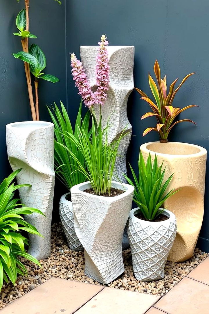 Artistic Sculptural Pot Arrangement - 22 Corner Garden Ideas With Pots