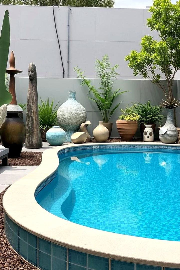 Artistic Sculptural Surroundings - 22 Semi Inground Pool Ideas
