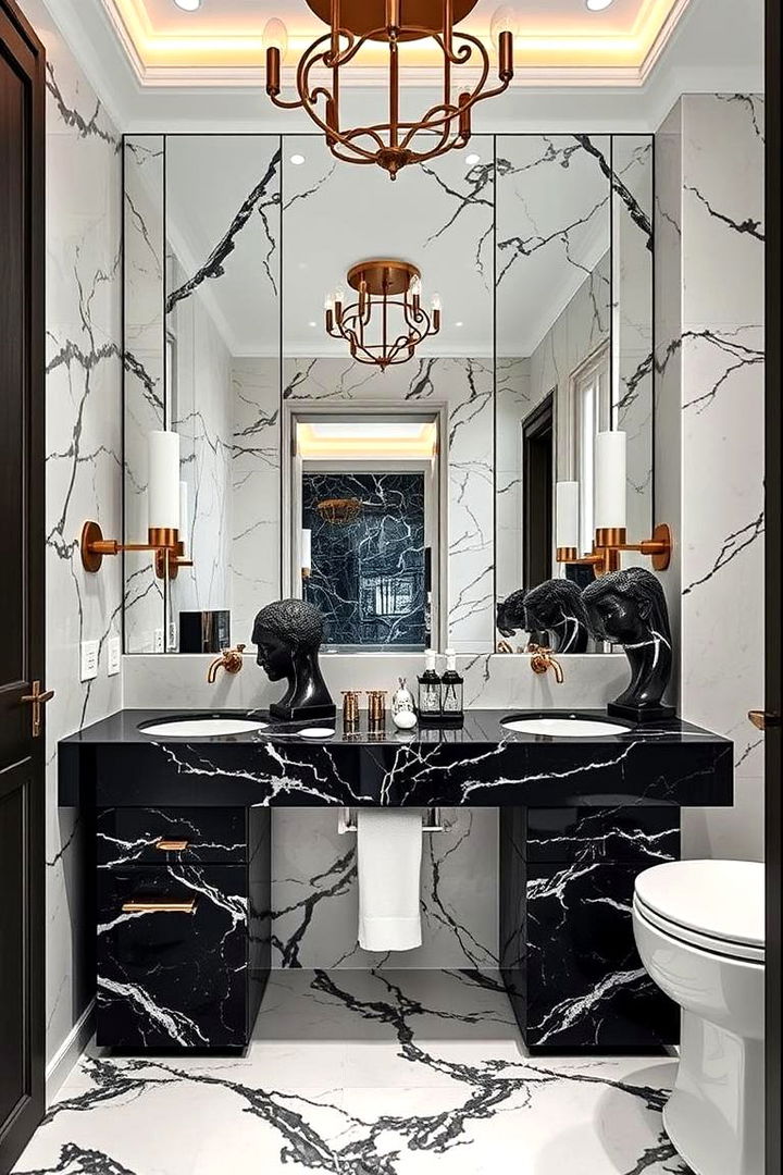 Artistic Sculptures Expressive Black Marble Installations - 22 Black Marble Bathrooms