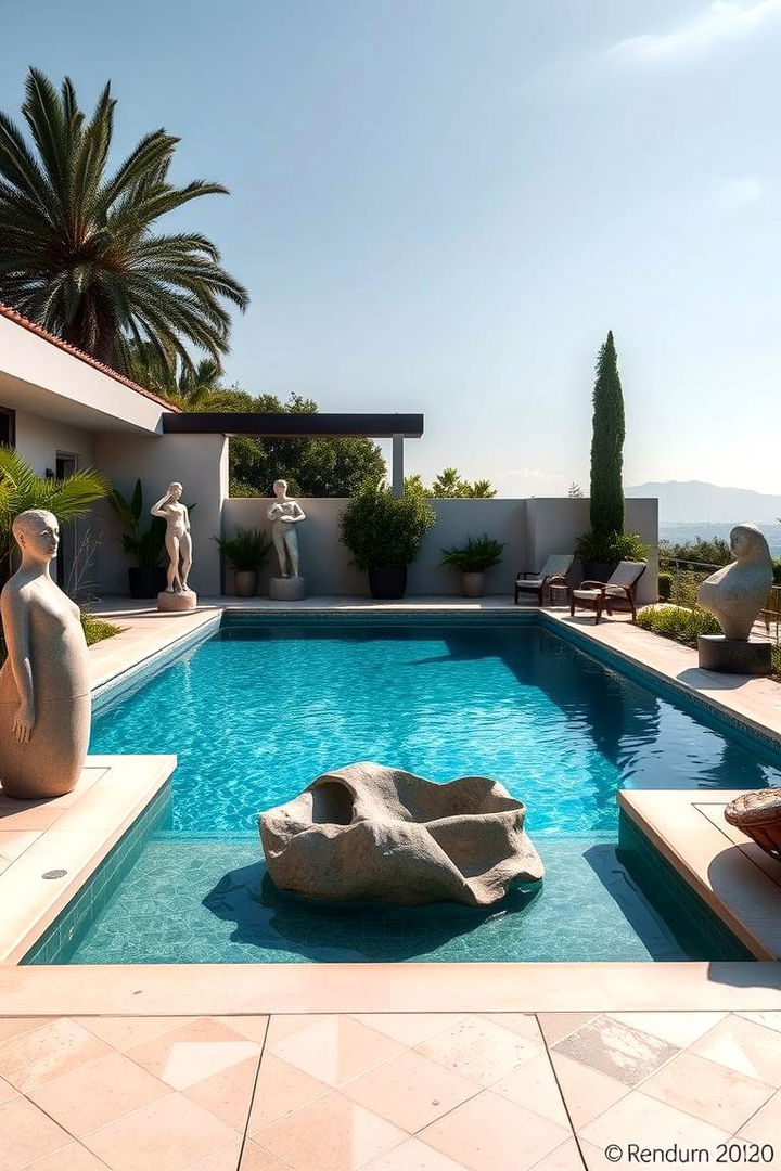 Artistic Sculptures as Privacy Enhancers - 22 Pool Privacy Ideas