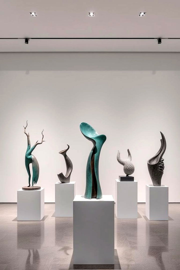Artistic Sculptures - 22 Teal and Grey Living Room Ideas