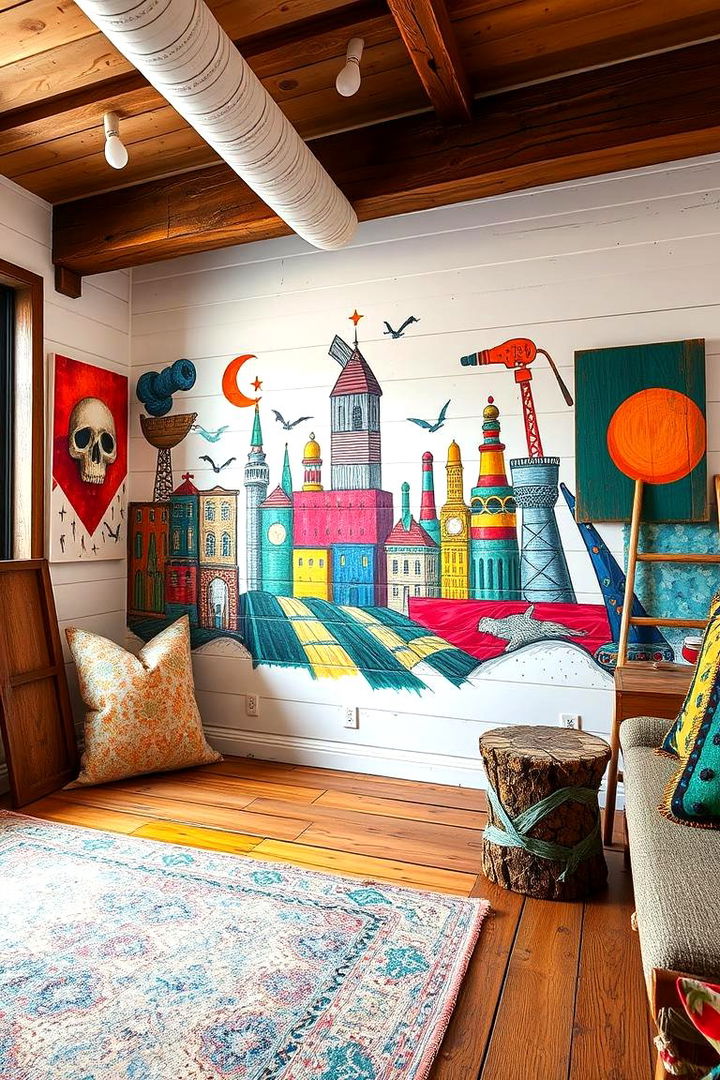 Artistic Shiplap Backdrops for Wall Murals - 22 Shiplap Wall Ideas