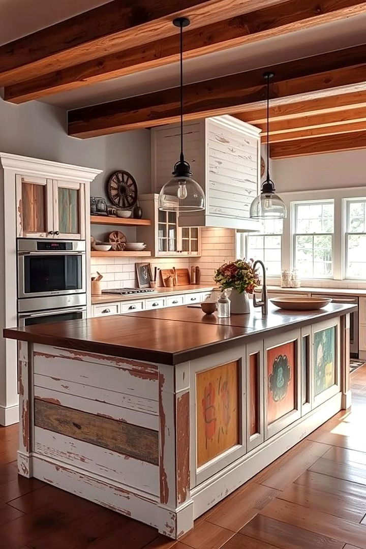 Artistic Shiplap Panel Accents - 22 Shiplap Kitchen Island Ideas